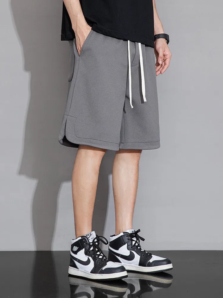 Summer Men's Sport Shorts Knee - Length Straight Loose Short Pants Streetwear Drawstring Knitted Sweat Casual Shorts Big Size 8XL - StepByStepNow
