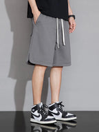 Summer Men's Sport Shorts Knee - Length Straight Loose Short Pants Streetwear Drawstring Knitted Sweat Casual Shorts Big Size 8XL - StepByStepNow