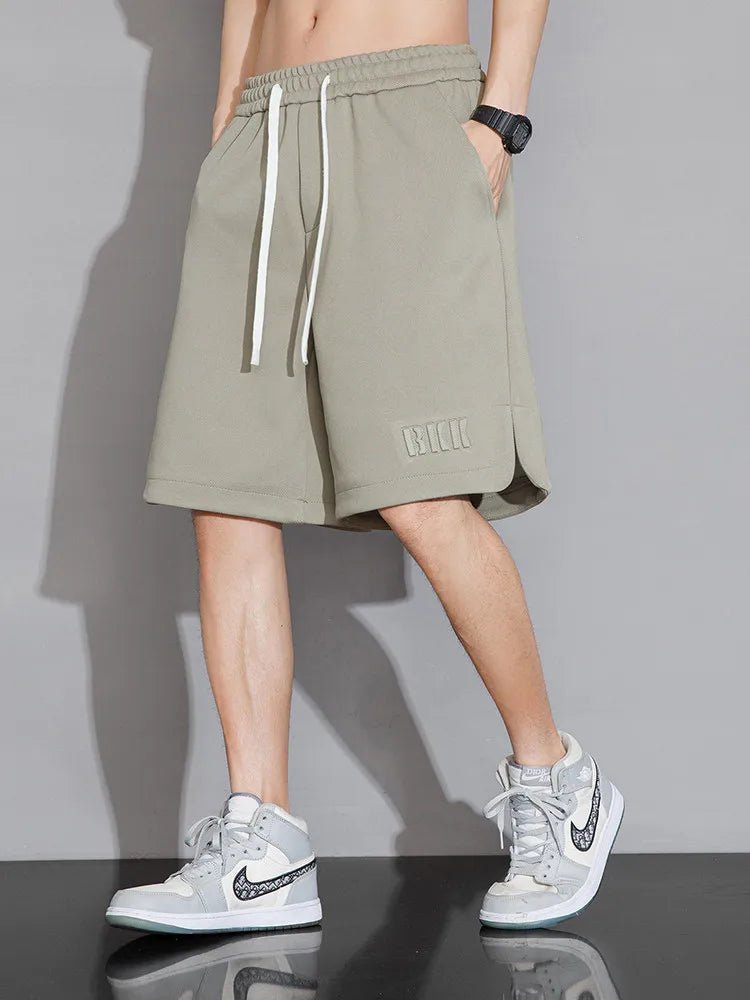 Summer Men's Sport Shorts Knee - Length Straight Loose Short Pants Streetwear Drawstring Knitted Sweat Casual Shorts Big Size 8XL - StepByStepNow