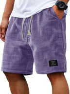 Summer Men's Waffle Business casual shorts New Korean Fashion Drawstring Baggy Short Pants Fitness Breathable Streetwear Gym - StepByStepNow