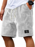 Summer Men's Waffle Business casual shorts New Korean Fashion Drawstring Baggy Short Pants Fitness Breathable Streetwear Gym - StepByStepNow