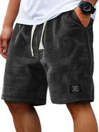 Summer Men's Waffle Business casual shorts New Korean Fashion Drawstring Baggy Short Pants Fitness Breathable Streetwear Gym - StepByStepNow