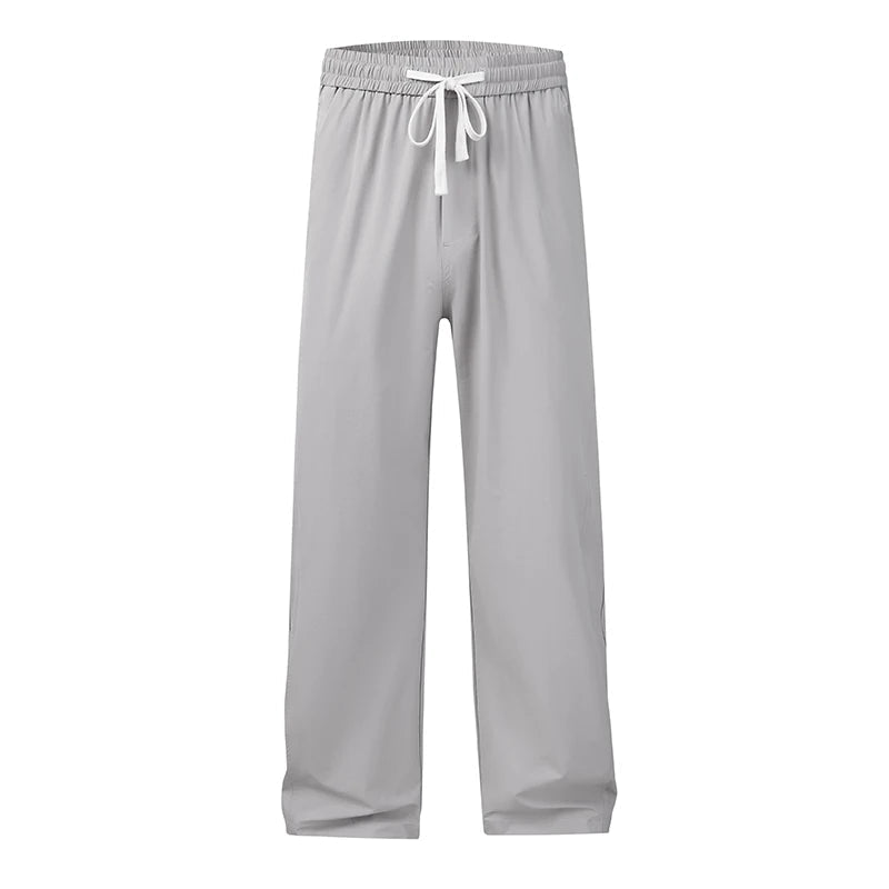 Summer New Outdoor Ice Silk Casual Pants Men Quick Drying Elastic Waist Straight Leg Thin Trousers Male 4XL Brand Clothin - StepByStepNow