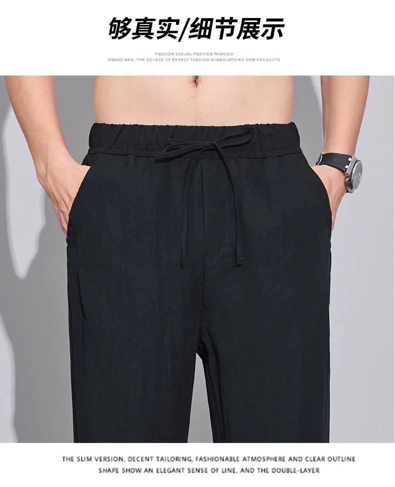 Pantaloni estivi in tessuto leggero e confortevole per uomo: casual da jogging e traspiranti - StepByStepNow