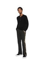 Superfine Wool Henley Sweater (Black) - StepByStep