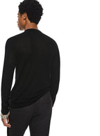 Superfine Wool Henley Sweater (Black) - StepByStep