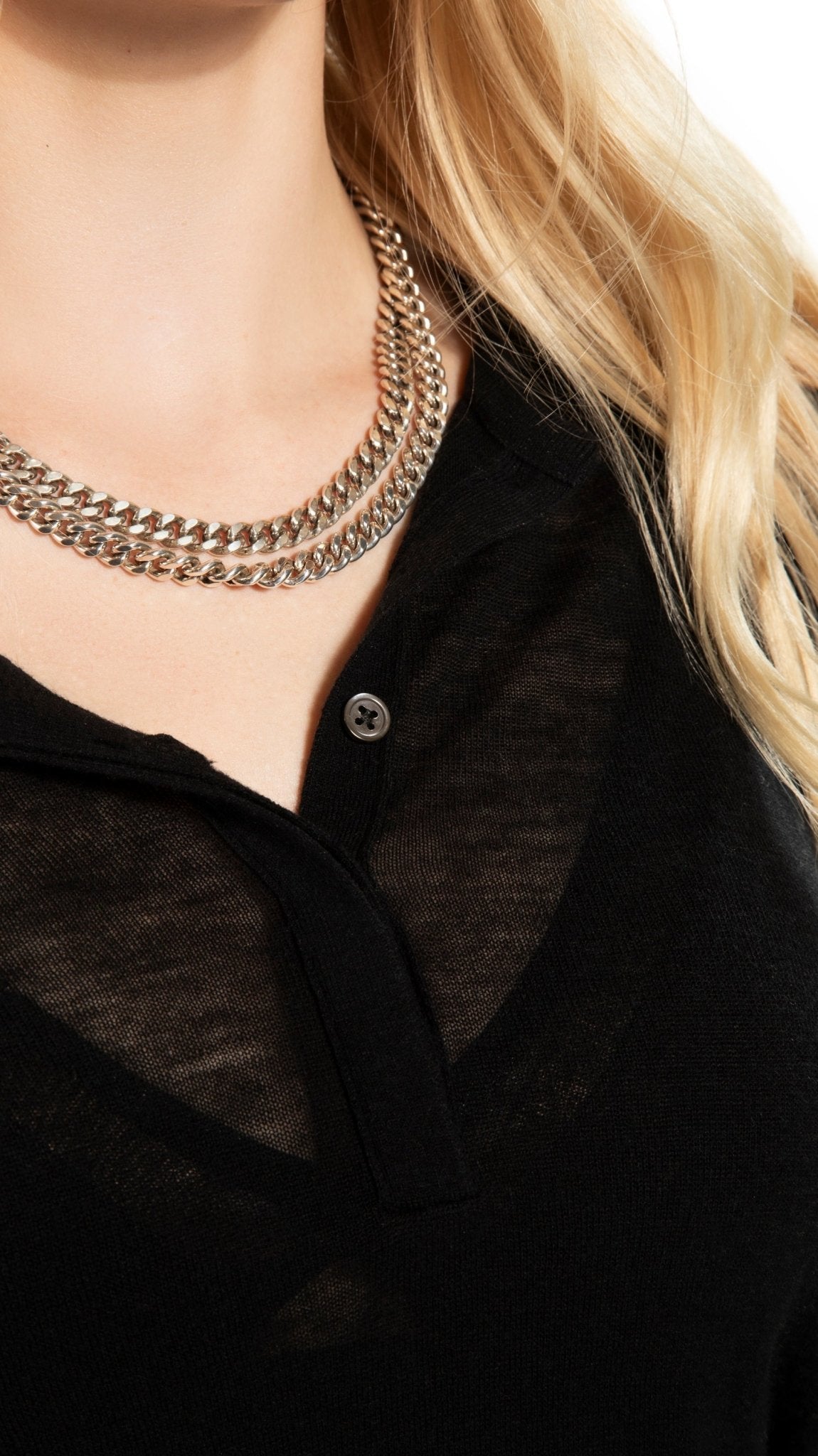 Superfine Wool Henley Sweater (Black) - StepByStep