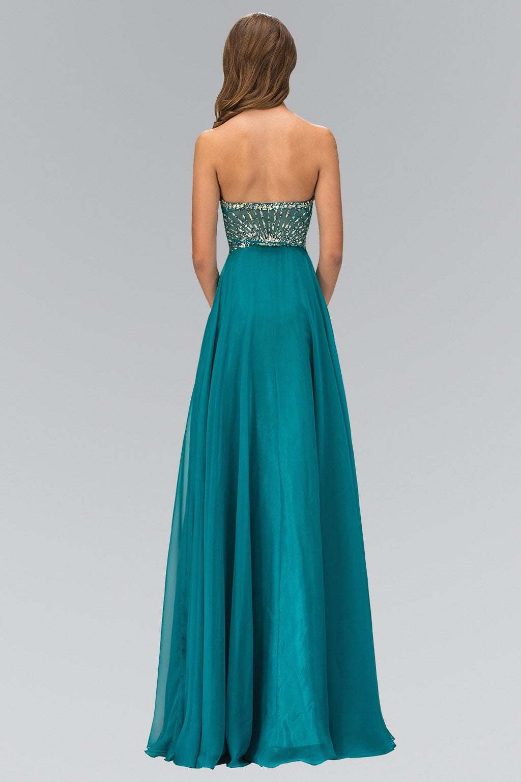 Sweetheart Chiffon Long Dress with Beaded Bodice - StepByStepNow