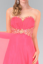 Sweetheart Chiffon Long Dress with Beaded Bodice - StepByStepNow
