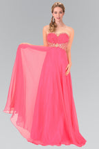 Sweetheart Chiffon Long Dress with Beaded Bodice - StepByStepNow