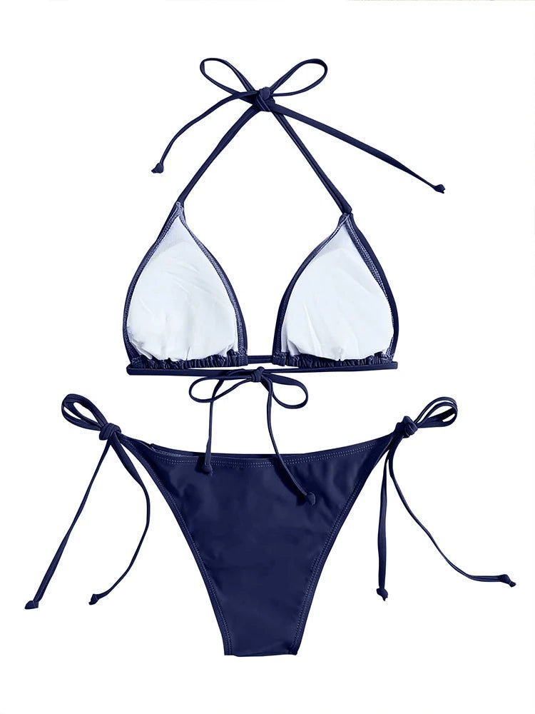 Women’s Blue Triangle Bikini — Image 6