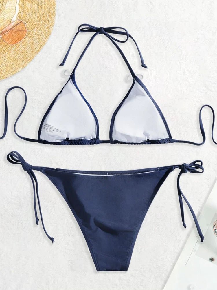 Women’s Blue Triangle Bikini — Image 3