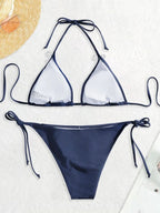Women’s Blue Triangle Bikini — Image 3