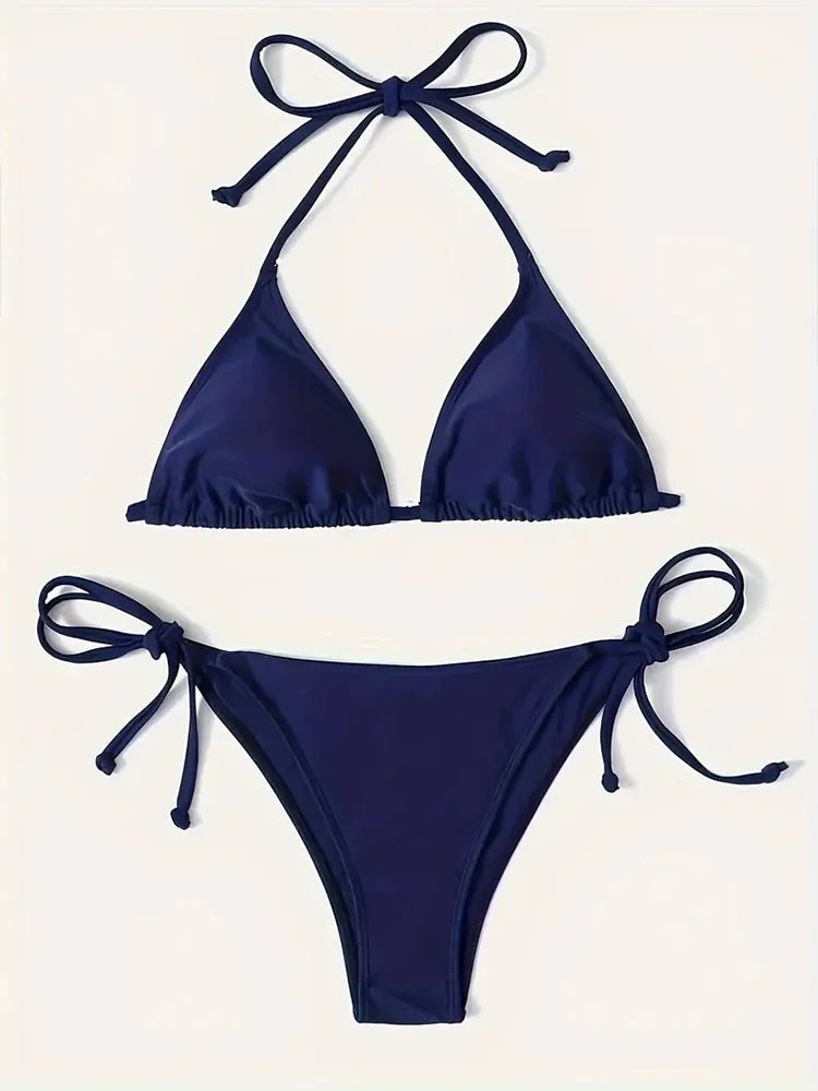 Women’s Blue Triangle Bikini — Image 4