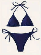 Women’s Blue Triangle Bikini — Image 4