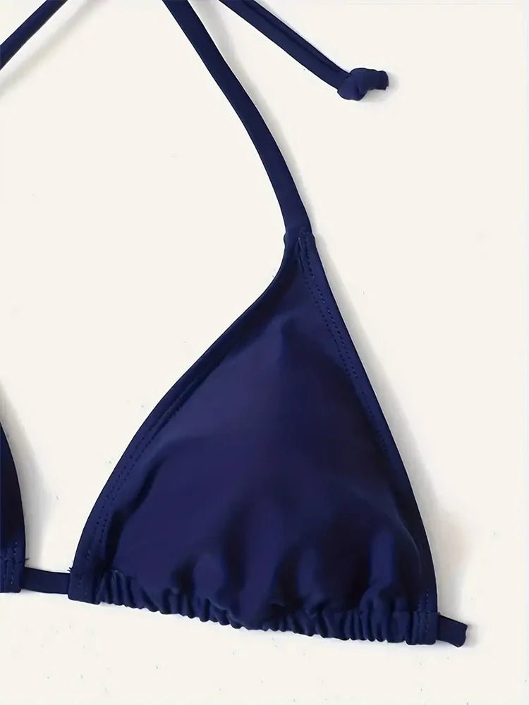 Women’s Blue Triangle Bikini — Image 2