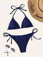Women’s Blue Triangle Bikini — Image 1