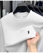 T-shirt a maniche lunghe di marca di lusso da uomo autunno Paul trendy squisito pony ricamo pullover allentato casual girocollo felpa - StepByStepNow