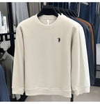 T-shirt a maniche lunghe di marca di lusso da uomo autunno Paul trendy squisito pony ricamo pullover allentato casual girocollo felpa - StepByStepNow