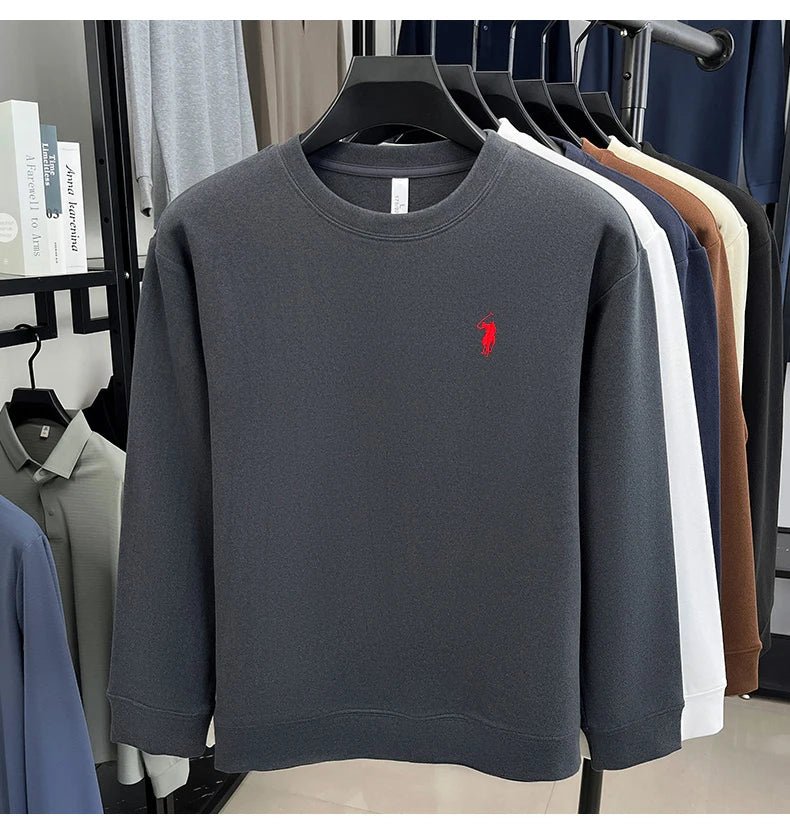 T-shirt a maniche lunghe di marca di lusso da uomo autunno Paul trendy squisito pony ricamo pullover allentato casual girocollo felpa - StepByStepNow