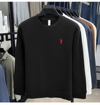 T-shirt a maniche lunghe di marca di lusso da uomo autunno Paul trendy squisito pony ricamo pullover allentato casual girocollo felpa - StepByStepNow