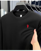 T-shirt a maniche lunghe di marca di lusso da uomo autunno Paul trendy squisito pony ricamo pullover allentato casual girocollo felpa - StepByStepNow