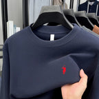 T-shirt a maniche lunghe di marca di lusso da uomo autunno Paul trendy squisito pony ricamo pullover allentato casual girocollo felpa - StepByStepNow