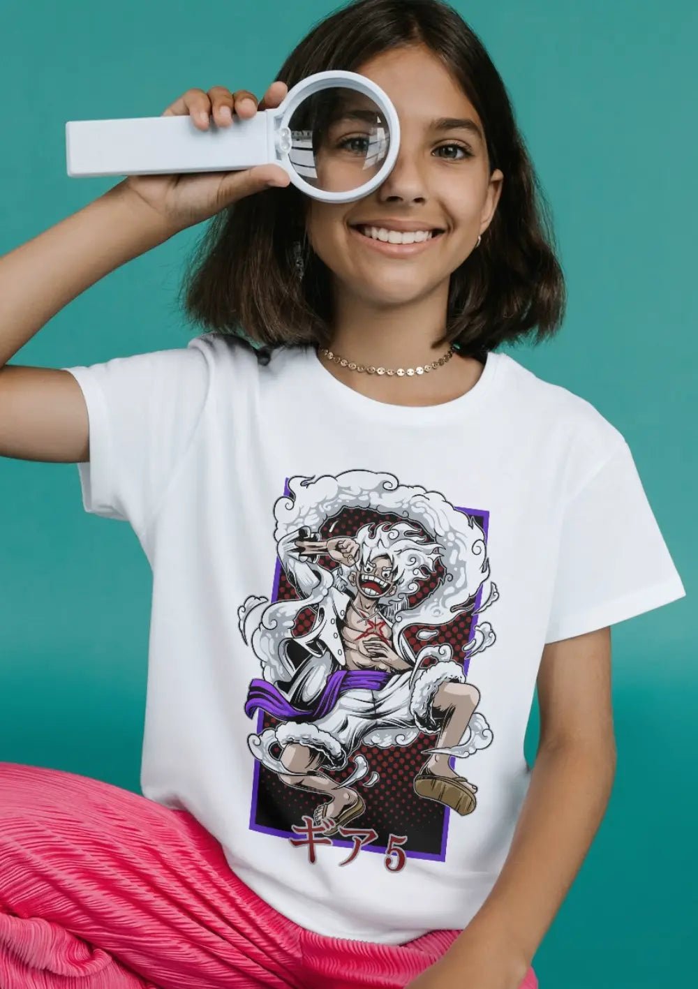 T-Shirt Maglietta Anime Monkey D Luffy Rubber Gear 5 One Piece - StepByStep