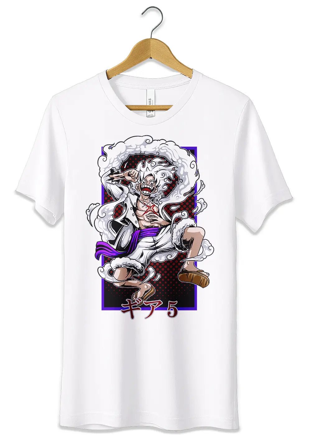 T-Shirt Maglietta Anime Monkey D Luffy Rubber Gear 5 One Piece - StepByStep