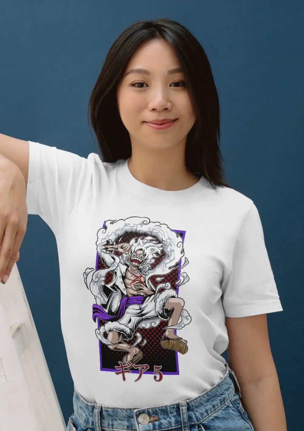 T-Shirt Maglietta Anime Monkey D Luffy Rubber Gear 5 One Piece - StepByStep