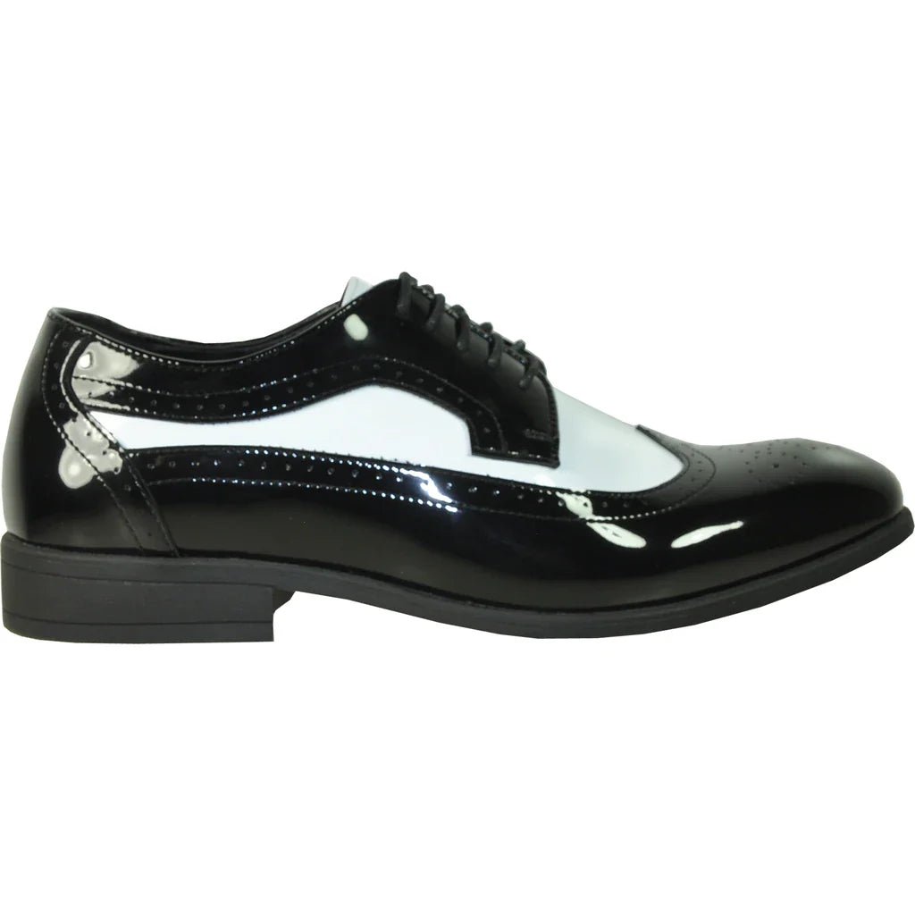 "Telford" Black and White Vangelo Tuxedo Shoes - StepByStep