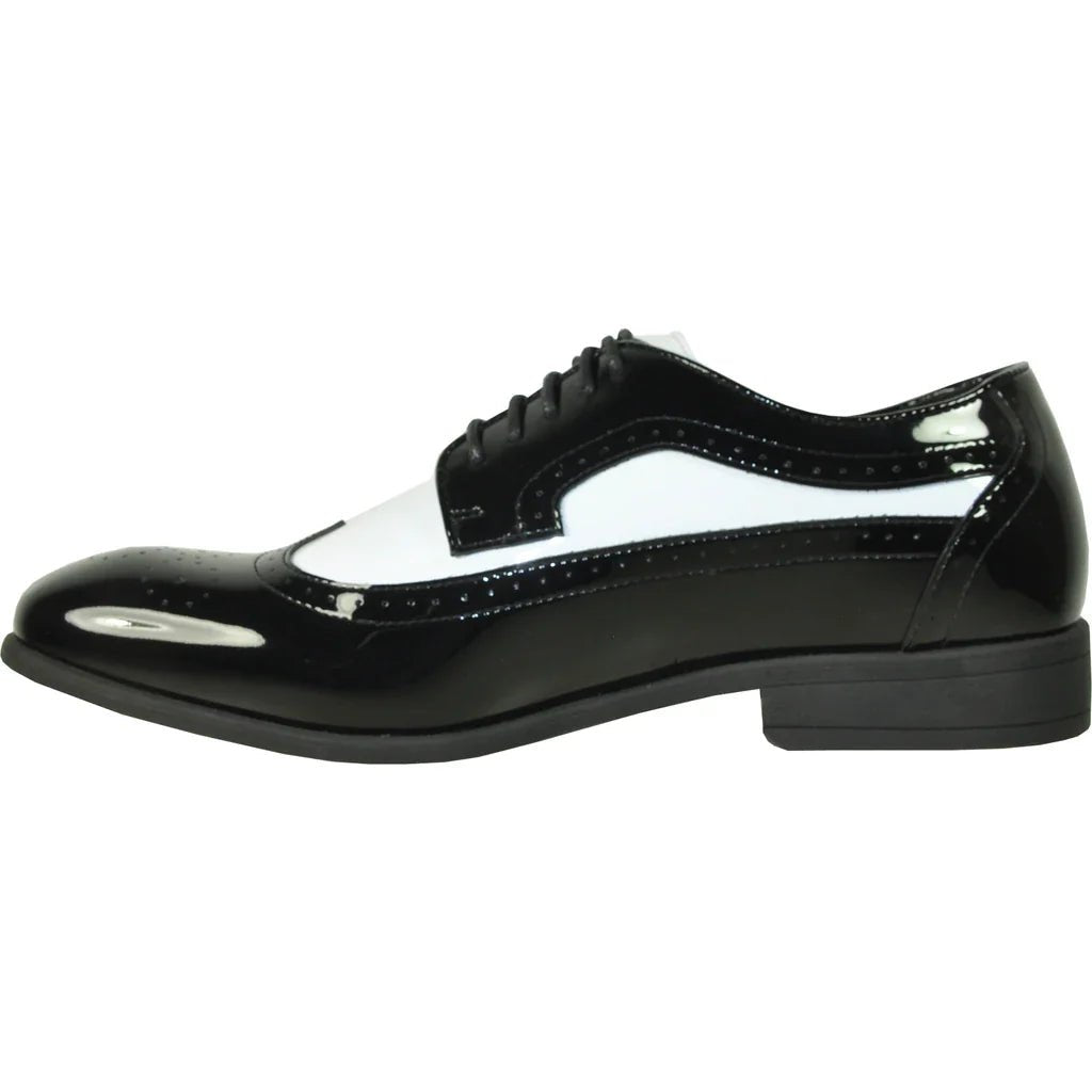 "Telford" Black and White Vangelo Tuxedo Shoes - StepByStep