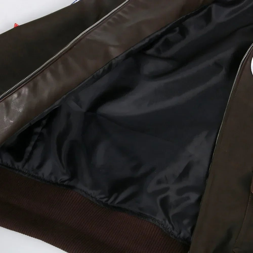 Top Gun: Maverick Aviator Pilot Leather Jacket Men's Brown Winter Jacket Air Force Collar Coat Halloween Cosplay Outfits - StepByStep