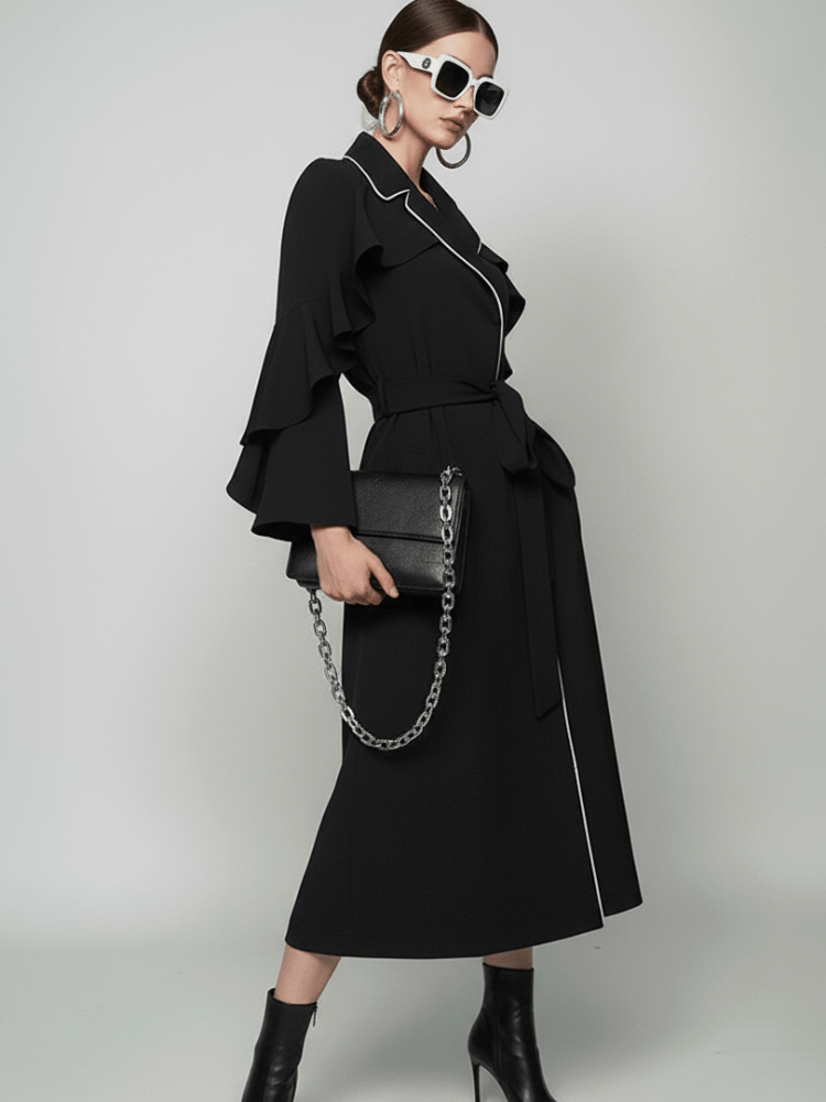 TRIBECA Ruffle Long Coat BYMANYC ® New York - StepByStep