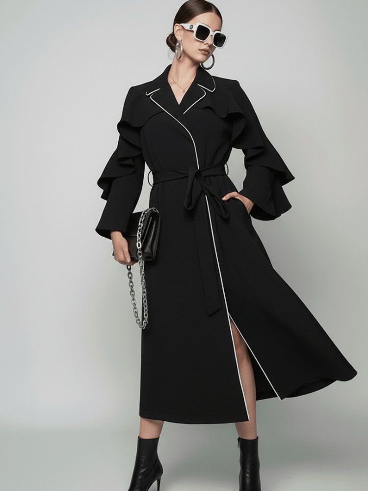 TRIBECA Ruffle Long Coat BYMANYC ® New York - StepByStep