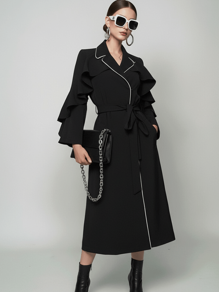 TRIBECA Ruffle Long Coat BYMANYC ® New York - StepByStep