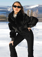 Tuta da sci Pelliccia semplice ed elegante Abbigliamento aderente - StepByStepNow