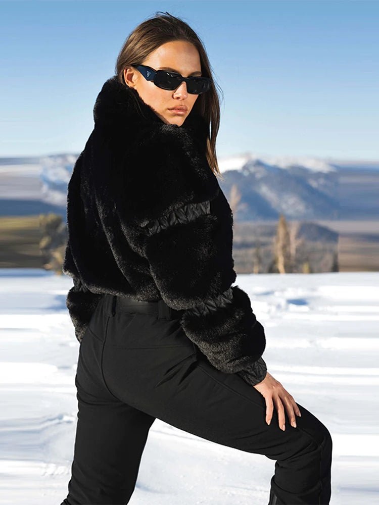 Tuta da sci Pelliccia semplice ed elegante Abbigliamento aderente - StepByStepNow