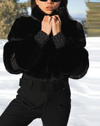 Tuta da sci Pelliccia semplice ed elegante Abbigliamento aderente - StepByStepNow