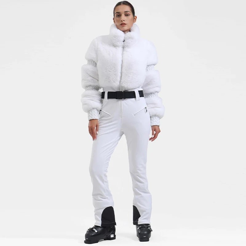 Tuta da sci Pelliccia semplice ed elegante Abbigliamento aderente - StepByStepNow