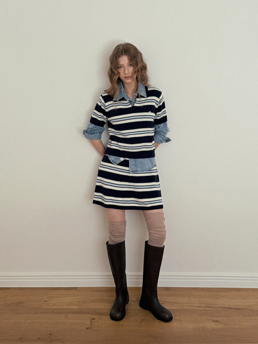 [TWEE] Myuden Pocket Denim Long Sleeve Shirt - StepByStep