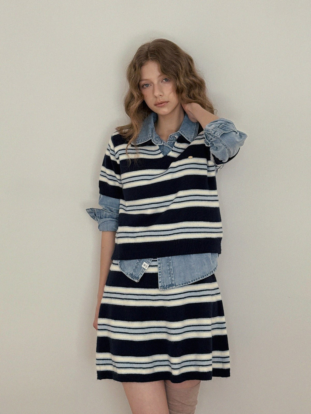 [TWEE] Rillo Stripe Knit Skirt Set - StepByStep