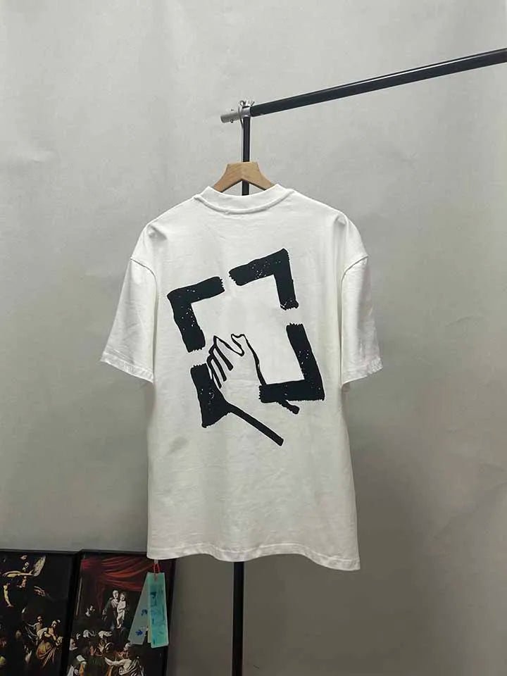 Unisex Oversize Arrow Logo T-Shirt - Hiphop Streetwear Fuzzy Print Cotton Tee | StepbyStepNow - StepByStepNow