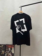 Unisex Oversize Arrow Logo T-Shirt - Hiphop Streetwear Fuzzy Print Cotton Tee | StepbyStepNow - StepByStepNow
