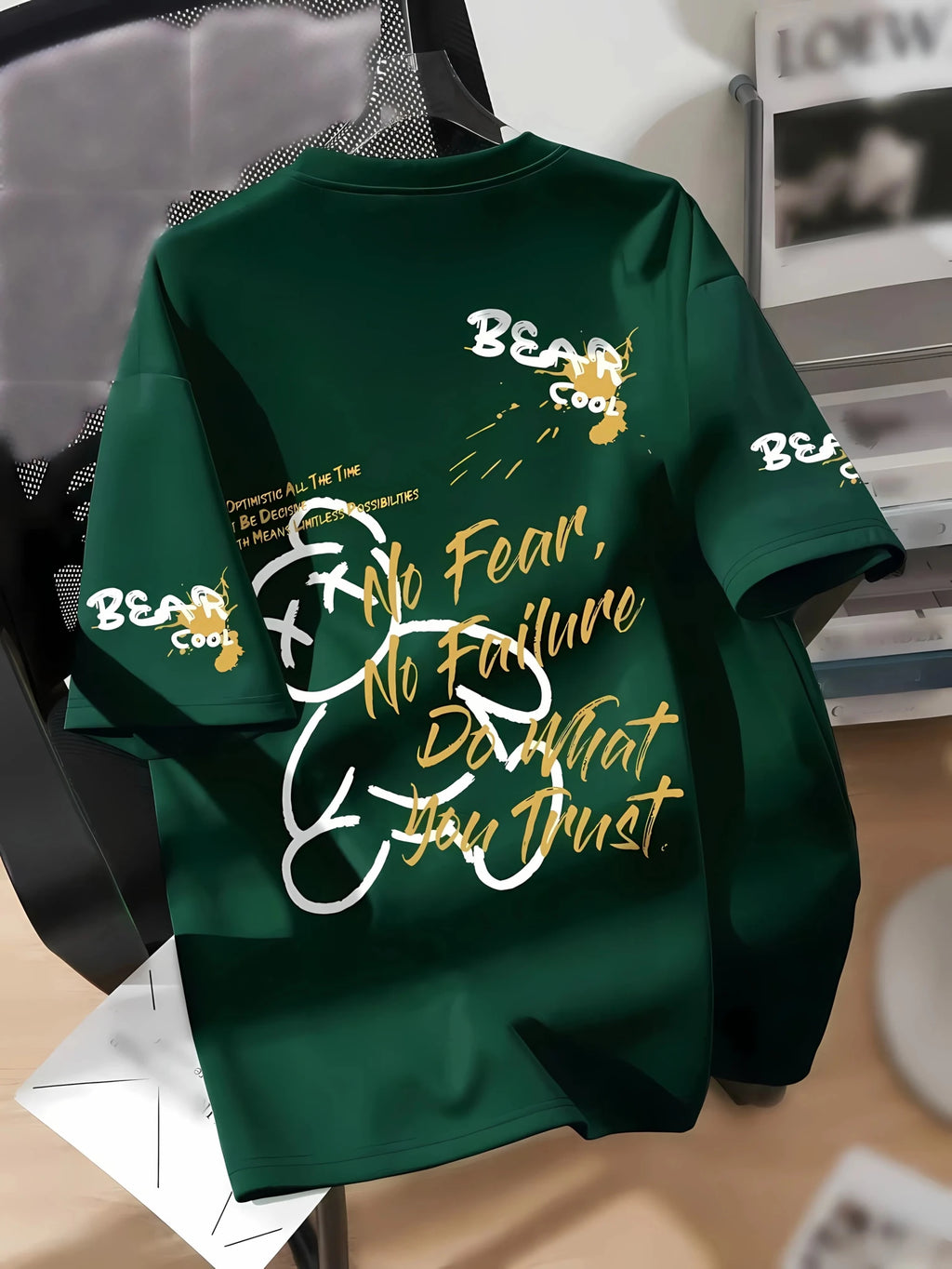 Urban Bear Print T-Shirt - Summer 2026 Cotton Streetwear - StepByStepNow