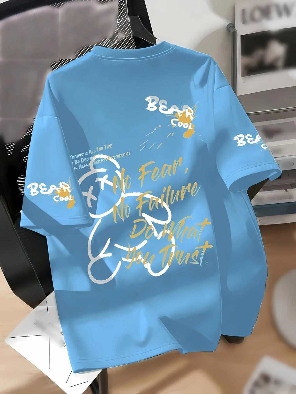 Urban Bear Print T-Shirt - Summer 2026 Cotton Streetwear - StepByStepNow