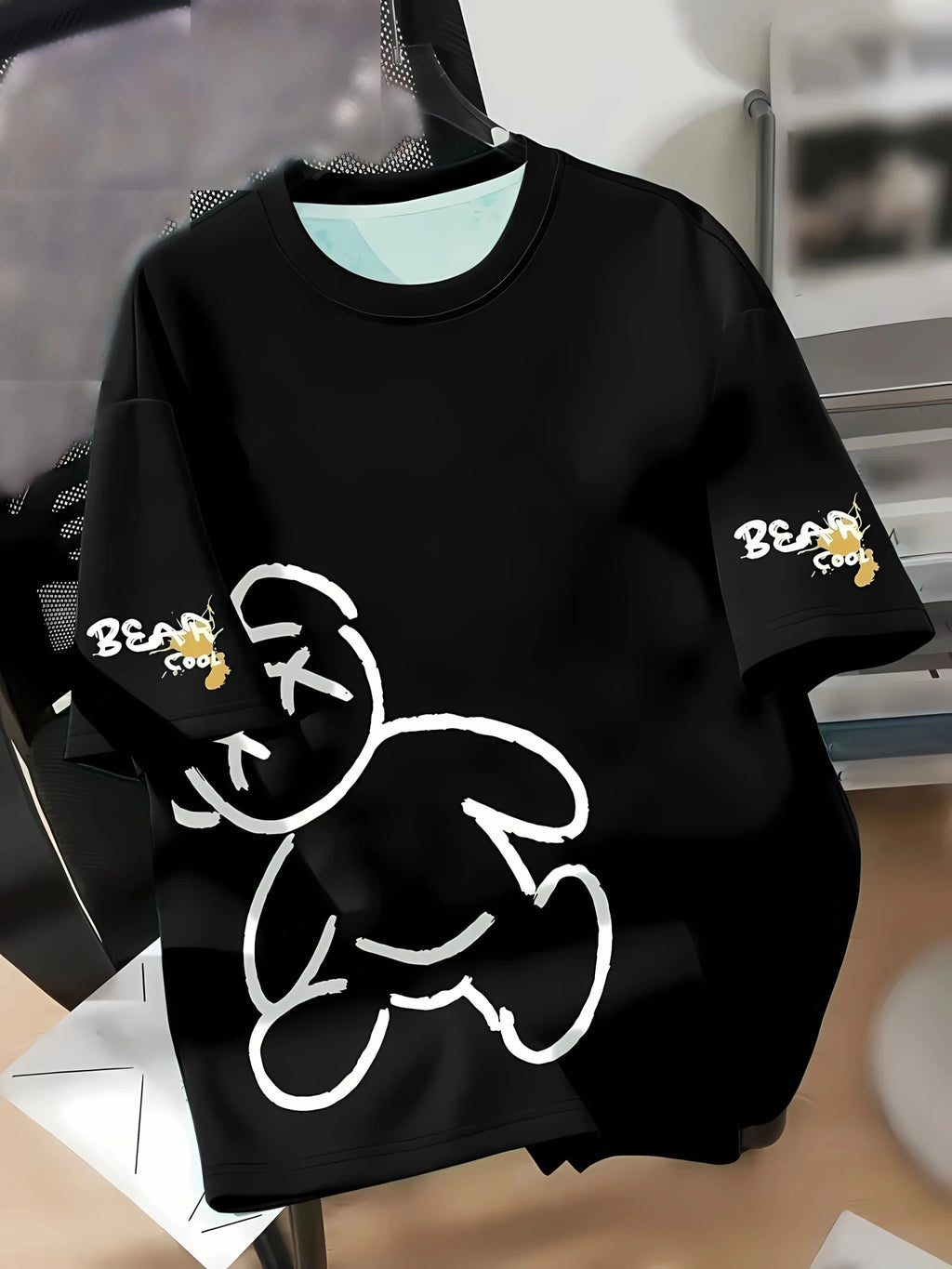 Urban Bear Print T-Shirt - Summer 2026 Cotton Streetwear - StepByStepNow