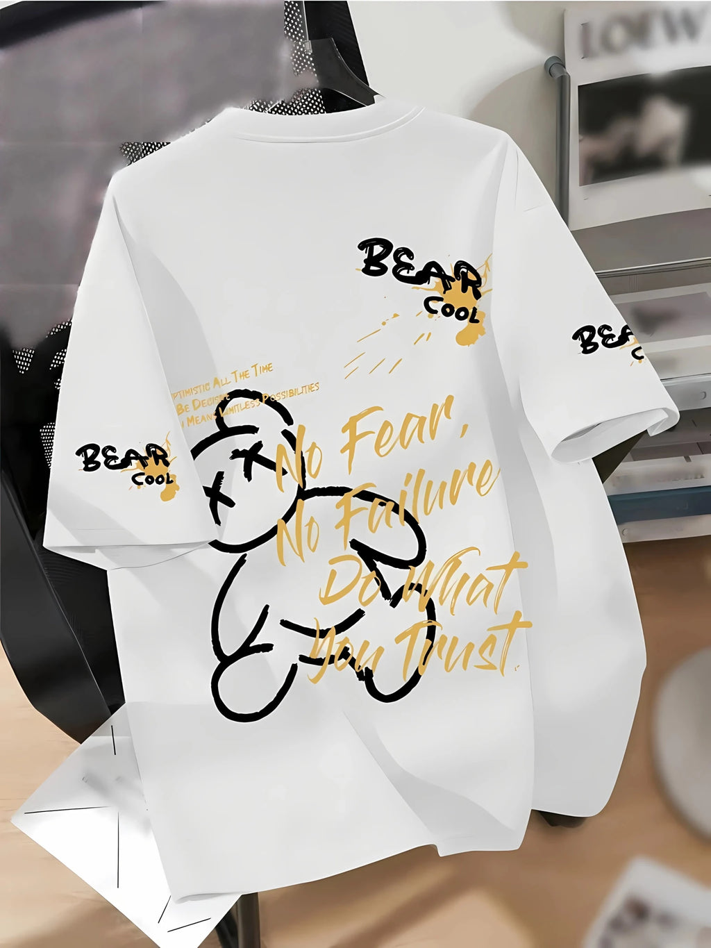 Urban Bear Print T-Shirt - Summer 2026 Cotton Streetwear - StepByStepNow