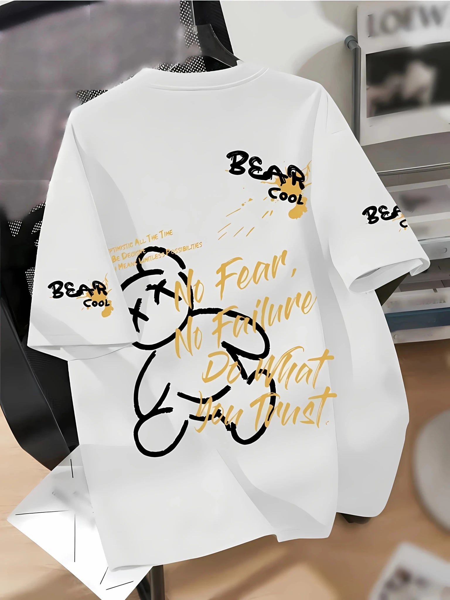 Urban Bear Print T-Shirt - Summer 2026 Cotton Streetwear - StepByStepNow