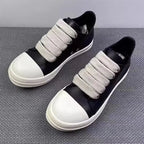 Urban Platform Sneakers: Unisex Mid - Tops with Side Zipper – Solid Black Microfiber - StepByStepNow